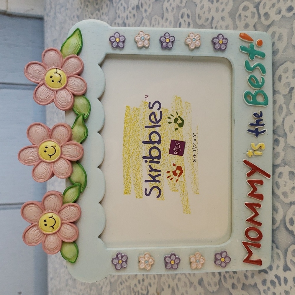 Mommy is the Best Picturr Frame Flowers Mom Picture Frame Flowers Kids Floral